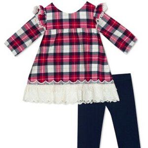 Rare Editions Baby Girl's 2Pc Tunic & Leggings Set